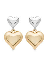 Mixed Metal Heart Earrings