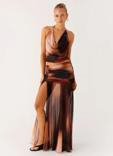 Stargazer Mesh Maxi Skirt - Black Gradient