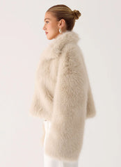 Moonscapes Faux Fur Jacket - Ivory