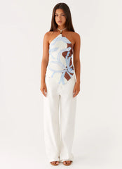 Julissa Halter Top - Bloom Wave Print