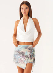 Loranza Sequin Mini Skirt - Sea Splash