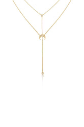 Dainty Layered Crescent Moon Necklace Set