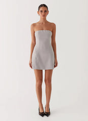 Ayanna Strapless Mini Dress - Grey