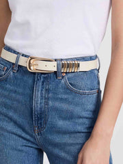 Metal Core Belt in Vanilla Nappa Leather