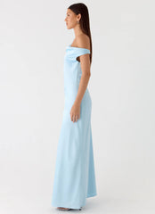 Palm Royal Maxi Dress - Ice Blue
