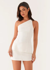 Maysa Low Rise Mini Skirt - Ivory
