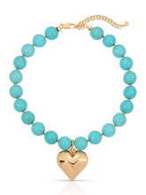 Luck and Love Turquoise Heart Necklace