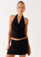 Amalia Cowl Top - Black
