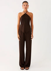 Jorjianna Halter Top - Chocolate