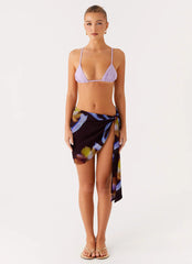 Golden Blaze Sarong - Dark Floral