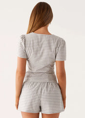 Adalina Shorts - Grey Check