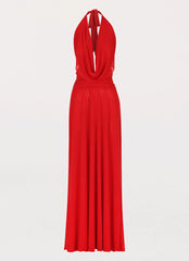Elysia Mesh Maxi Dress - Cherry Red