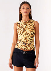 On Read Tank Top - Yellow Zebra