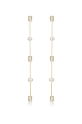 Pearl and Crystal Linear Earrings