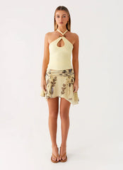 Feya Halter Neck Top - Yellow