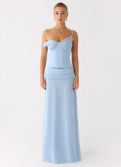 Natalya Maxi Skirt - Pale Blue