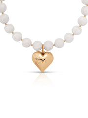 Luck and Love Bone Stone Heart Necklace