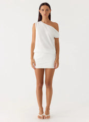 Stick Around Mini Dress - White