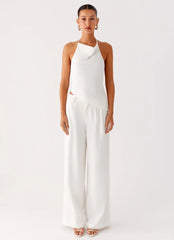 Delong Backless Linen Top - White