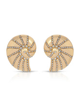 Crystal Studded Nautilus Shell Earrings