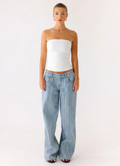 Adrienna Strapless Top - White