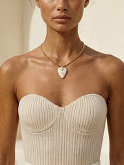 Solstice Pendant Choker in Bone