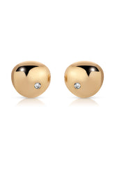 Polished Pebble Crystal Stud Earrings