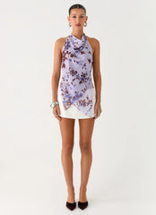 Altego Layered Backless Top - Antique Lilac Floral