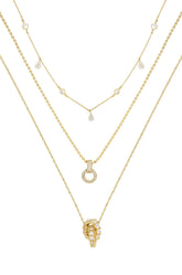 Dainty Crystal Trio Necklace Set