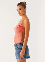 Kia Cross Back Top - Coral