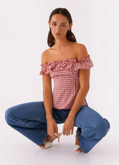 Gwyneth Top - Red Gingham