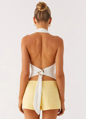 New Yorker Denim Mini Shorts - Yellow