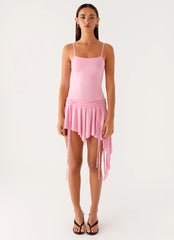 Lino Mini Dress - Baby Pink
