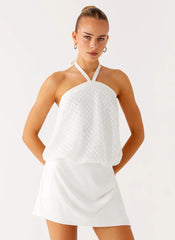 Switch Up Halter Mini Dress - Ivory