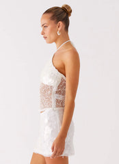 Shelly Halter Top - White