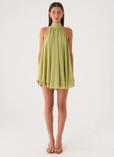 Lyrah Halter Mini Dress - Lime
