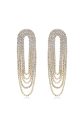 Crystal Drape Fringe Earrings