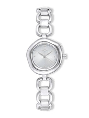 Open Circle Bracelet Watch in Silver