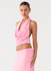 Ashi Cowl Top - Pink