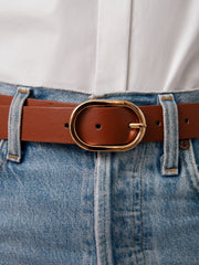 Boyfriend Stud Belt in Cognac