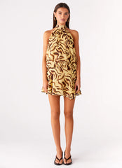 Zulla Backless Mini Dress - Laguna Print
