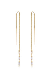 Crystal Baguette Threader Earrings