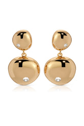 Polished Double Pebble Drop Earrings