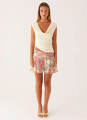 Chemistry Low Rise Mini Skirt - Yellow Peony