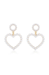 Loving Pearl Heart Earrings