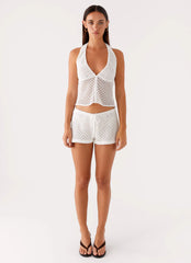 Imaan Halter Top - White