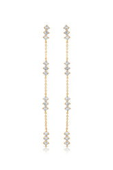 Linear Crystal Drop Earrings