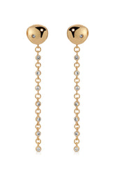 Polished Pebble Linear Chain Earrings