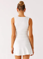 Cherry Sky Mini Dress - White
