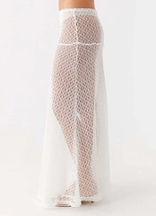 Velli Crochet Maxi Skirt - White